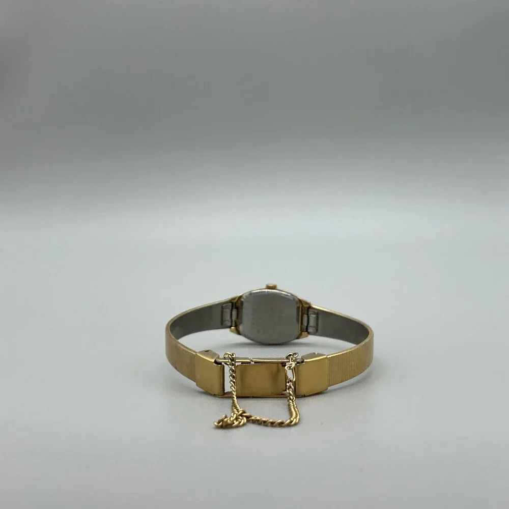Vintage Pulsar Womens Watch 17mm Champagne Dial Gold Tone New Battery 6.75